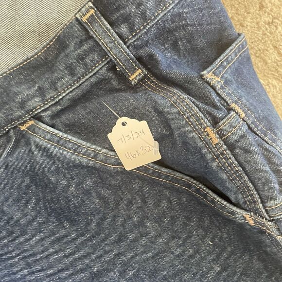 Carhartt Men FR Flame Resistant Relaxed Fit Jeans Denim 2112CAT2 Size 46x32 Work - Picture 7 of 16
